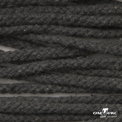 Шнур плетеный d-6 мм круглый, 70% хлопок 30% полиэстер, уп.90+/-1 м, цв.1088-т.серый - купить в Азове. Цена: 588 руб.