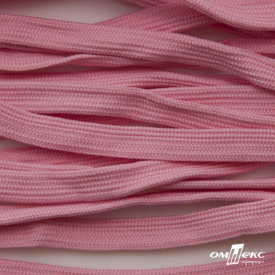 Шнур плетеный (плоский) d-12 мм, (уп.90+/-1м), 100% полиэстер, цв.256 - розовый - купить в Азове. Цена: 8.62 руб.