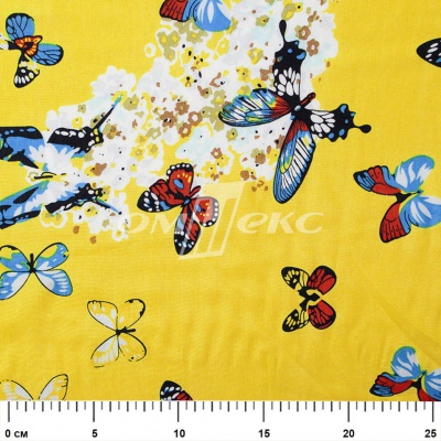 Плательная ткань "Софи" 7.2, 75 гр/м2, шир.150 см, принт бабочки - купить в Азове. Цена 241.49 руб.