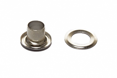 Люверсы металлические "ОмТекс", блочка/кольцо, (4 мм) - цв.никель - купить в Азове. Цена: 0.24 руб.