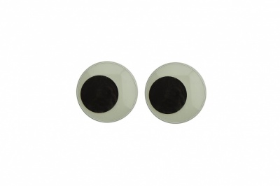 Глазки для игрушек, круглые, с ресничками, 10 мм/упак.50+/-2 шт, цв. -черно-белые - купить в Азове. Цена: 21.24 руб.