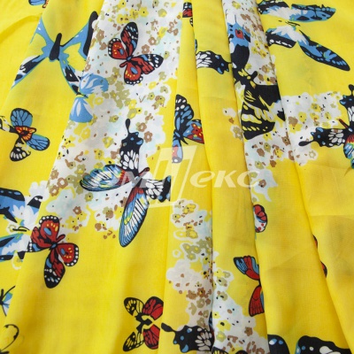 Плательная ткань "Софи" 7.2, 75 гр/м2, шир.150 см, принт бабочки - купить в Азове. Цена 241.49 руб.