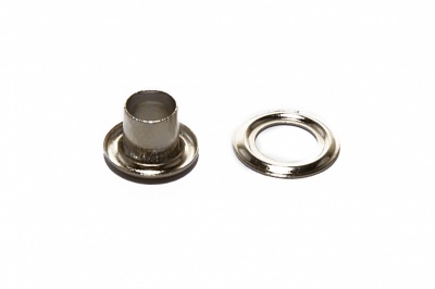 Люверсы металлические "ОмТекс", блочка/кольцо, (3 мм) - цв.никель - купить в Азове. Цена: 0.18 руб.