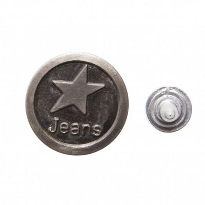 Пуговица джинсовая металлическая, 15 мм, в ассортименте - купить в Азове. Цена: 1.62 руб.