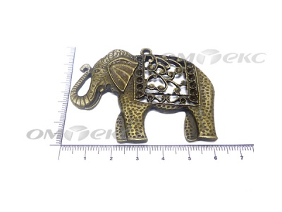 Декоративный элемент для творчества из металла "Слон"  - купить в Азове. Цена: 26.93 руб.