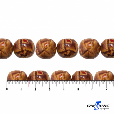 0133-Бусины деревянные "ОмТекс", 15 мм, упак.50+/-3шт - купить в Азове. Цена: 77 руб.