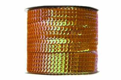 Пайетки "ОмТекс" на нитях, CREAM, 6 мм С / упак.73+/-1м, цв. 88 - оранжевый - купить в Азове. Цена: 300.55 руб.