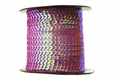Пайетки "ОмТекс" на нитях, CREAM, 6 мм С / упак.73+/-1м, цв. 89 - розовый - купить в Азове. Цена: 468.37 руб.
