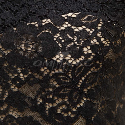 Кружевное полотно #3378, 150 гр/м2, шир.150см, цвет чёрный - купить в Азове. Цена 370.97 руб.