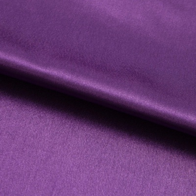 Поли креп-сатин 19-3536, 125 (+/-5) гр/м2, шир.150см, цвет фиолетовый - купить в Азове. Цена 155.57 руб.