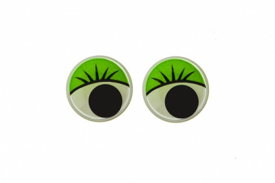 Глазки для игрушек, круглые, с бегающими зрачками, 10 мм/упак.50+/-2 шт, цв. -зеленый - купить в Азове. Цена: 71.20 руб.