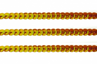 Пайетки "ОмТекс" на нитях, CREAM, 6 мм С / упак.73+/-1м, цв. 88 - оранжевый - купить в Азове. Цена: 300.55 руб.