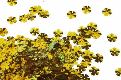 Пайетки "ОмТекс" россыпью,DOUBLE SIDED GOLD,цветок 14 мм/упак.50 гр, цв. 0460-золото - купить в Азове. Цена: 80.12 руб.