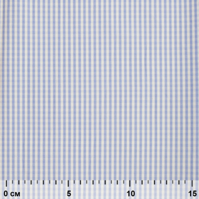 Ткань сорочечная Клетка Виши, 115 г/м2, 58% пэ,42% хл, шир.150 см, цв.2-голубой, (арт.111) - купить в Азове. Цена 306.69 руб.