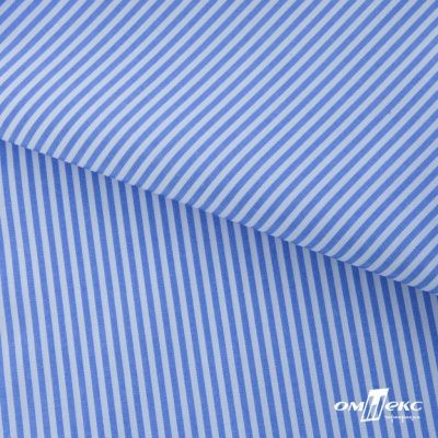 Ткань сорочечная Полоска Кенди, 115 г/м2, 58% пэ,42% хл, шир.150 см, цв.2-голубой, (арт.110) - купить в Азове. Цена 306.69 руб.