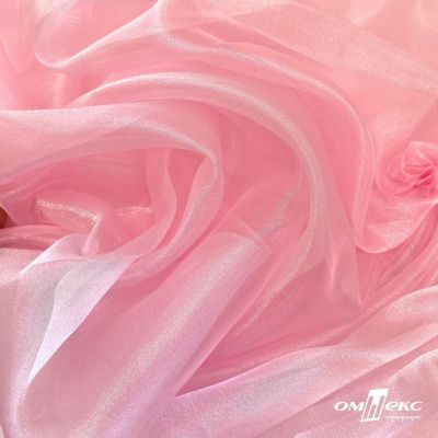 Ткань органза, 100% полиэстр, 28г/м2, шир. 150 см, цв. #47 розовая пудра - купить в Азове. Цена 86.24 руб.