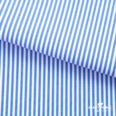 Ткань сорочечная Полоска Кенди, 115 г/м2, 58% пэ,42% хл, шир.150 см, цв.3-синий, (арт.110) - купить в Азове. Цена 306.69 руб.