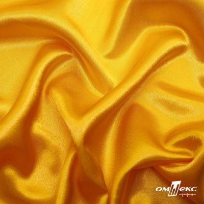 Поли креп-сатин 13-0859, 125 (+/-5) гр/м2, шир.150см, цвет жёлтый - купить в Азове. Цена 155.57 руб.