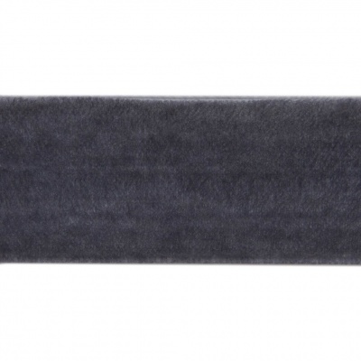 Лента бархатная нейлон, шир.25 мм, (упак. 45,7м), цв.189-т.серый - купить в Азове. Цена: 981.09 руб.
