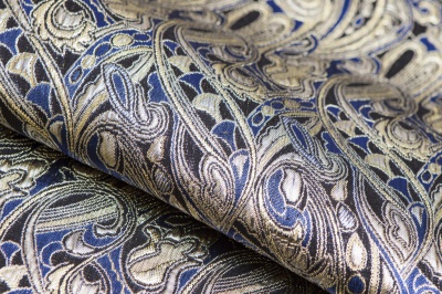 Ткань костюмная жаккард, 135 гр/м2, шир.150см, цвет синий№18 - купить в Азове. Цена 441.95 руб.