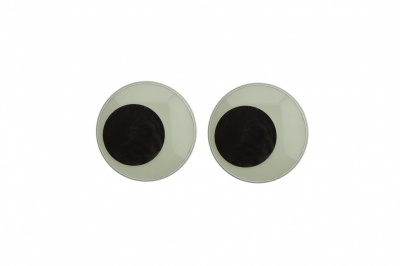 Глазки для игрушек, круглые, с бегающими зрачками, 18 мм/упак.20+/-2 шт, цв. -черно-белые - купить в Азове. Цена: 25.40 руб.