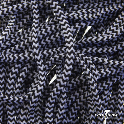 Шнурки #107-16, круглые 130 см, двухцветные цв.серый/чёрный - купить в Азове. Цена: 31.89 руб.