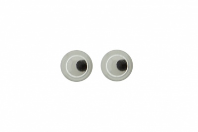 Глазки для игрушек, круглые, с бегающими зрачками, 6 мм/упак.100+/-5 шт, цв. -черно-белые - купить в Азове. Цена: 30.13 руб.