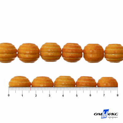 0309-Бусины деревянные "ОмТекс", 16 мм, упак.50+/-3шт, цв.003-оранжевый - купить в Азове. Цена: 62.22 руб.