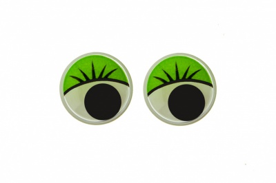 Глазки для игрушек, круглые, с бегающими зрачками, 12 мм/упак.50+/-2 шт, цв. -зеленый - купить в Азове. Цена: 95.04 руб.