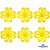 Кружево гипюр "Ромашка" 0575-1169, шир. 25 мм/уп.13,7 м, цвет 8208-жёлтый - купить в Азове. Цена: 289.76 руб.