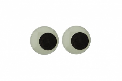 Глазки для игрушек, круглые, с бегающими зрачками, 15 мм/упак.50+/-2 шт, цв. -черно-белые - купить в Азове. Цена: 46.92 руб.