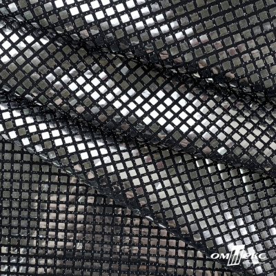 Трикотажное полотно голограмма, шир.140 см, #603 -черный/серебро - купить в Азове. Цена 771.75 руб.