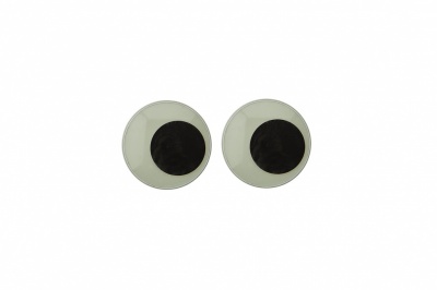 Глазки для игрушек, круглые, с бегающими зрачками, 8 мм/упак.50+/-2 шт, цв. -черно-белые - купить в Азове. Цена: 15.88 руб.