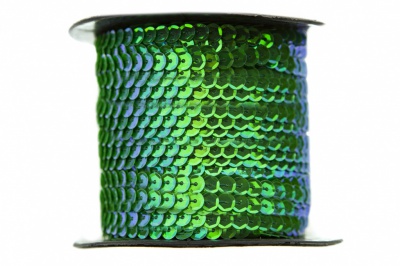 Пайетки "ОмТекс" на нитях, CREAM, 6 мм С / упак.73+/-1м, цв. 94 - зеленый - купить в Азове. Цена: 297.48 руб.
