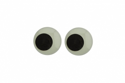 Глазки для игрушек, круглые, с бегающими зрачками, 12 мм/упак.50+/-2 шт, цв. -черно-белые - купить в Азове. Цена: 38.32 руб.