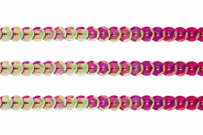 Пайетки "ОмТекс" на нитях, CREAM, 6 мм С / упак.73+/-1м, цв. 89 - розовый - купить в Азове. Цена: 468.37 руб.