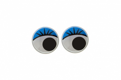 Глазки для игрушек, круглые, с бегающими зрачками, 8 мм/упак.50+/-2 шт, цв. -синий - купить в Азове. Цена: 59.05 руб.