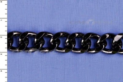 Цепь металл декоративная №9 (13,5*16,5) черная (10+/-1 м)  - купить в Азове. Цена: 808.92 руб.