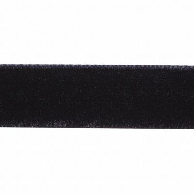 Лента бархатная нейлон, шир.12 мм, (упак. 45,7м), цв.03-черный - купить в Азове. Цена: 448.27 руб.