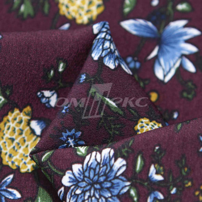 Плательная ткань "Фламенко" 4.1, 80 гр/м2, шир.150 см, принт растительный - купить в Азове. Цена 259.21 руб.