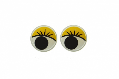 Глазки для игрушек, круглые, с бегающими зрачками, 8 мм/упак.50+/-2 шт, цв. -желтый - купить в Азове. Цена: 59.05 руб.