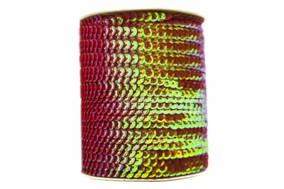 Пайетки "ОмТекс" на нитях, CREAM, 6 мм С / упак.73+/-1м, цв. 96 - красный - купить в Азове. Цена: 484.77 руб.
