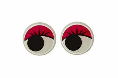 Глазки для игрушек, круглые, с бегающими зрачками, 12 мм/упак.50+/-2 шт, цв. -красный - купить в Азове. Цена: 95.04 руб.