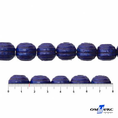 0309-Бусины деревянные "ОмТекс", 16 мм, упак.50+/-3шт, цв.006-синий - купить в Азове. Цена: 62.22 руб.