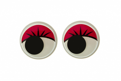 Глазки для игрушек, круглые, с бегающими зрачками, 15 мм/упак.50+/-2 шт, цв. -красный - купить в Азове. Цена: 113.01 руб.
